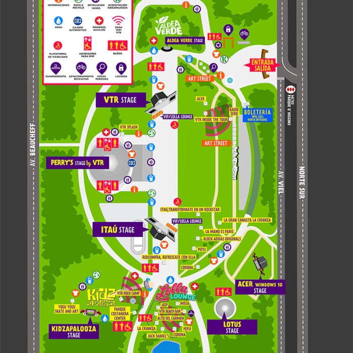 Lollapalooza Chile 2016 mapa
